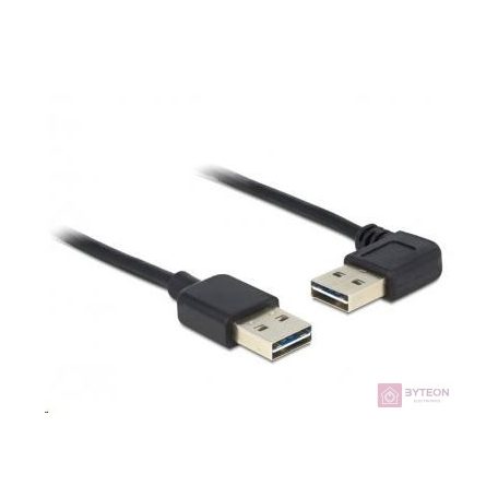 Delock Easy-USB M/M adatkábel 0.5m fekete egyenes/90°