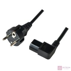   LogiLink 230V villásdugó CEE 7/7 -> C13 M/F tápkábel 2m fekete egyenes/90°