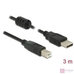 Delock USB 2.0 A -> USB 2.0 B M/M adatkábel 3m fekete
