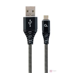   Gembird Premium cotton braided Micro-USB charging and data cable,1m,black/white