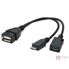   Gembird USB A -> USB micro B F/M adatkábel 0.15m OTG fekete