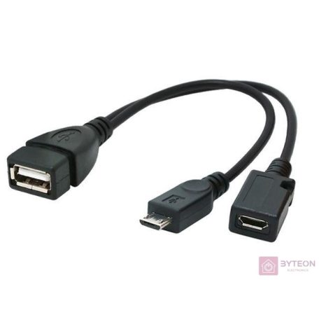 Gembird USB A -> USB micro B F/M adatkábel 0.15m OTG fekete
