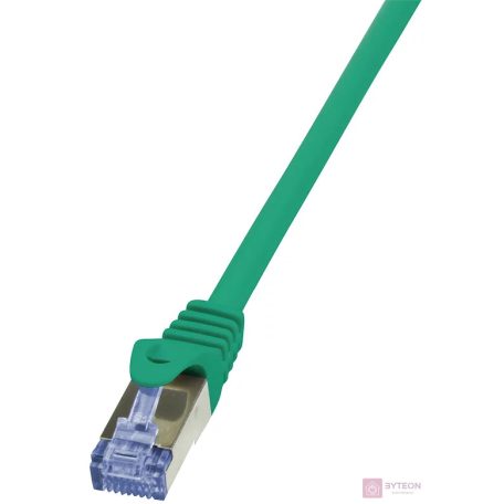 LogiLink RJ45 CAT6A S/FTP M/M adatkábel 0.25m AWG26 zöld