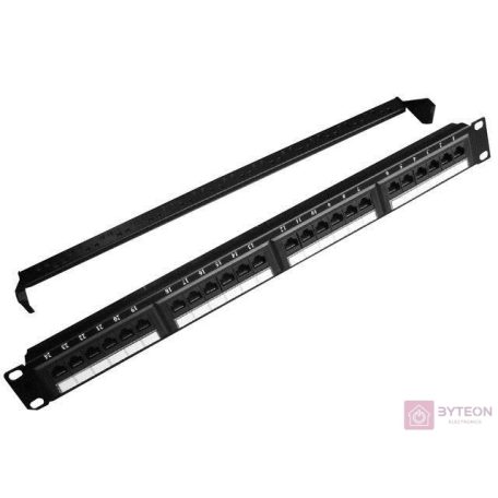 Gembird 24 portos Cat.5e 1U 19" RJ45 Patch Panel