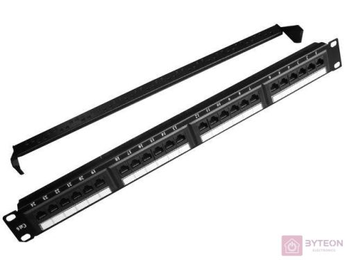 Gembird 24 portos Cat.6 1U 19" RJ45 Patch Panel