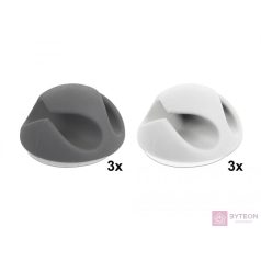 DeLock Cable Holder with 2 feed-throughs Set 6 pieces