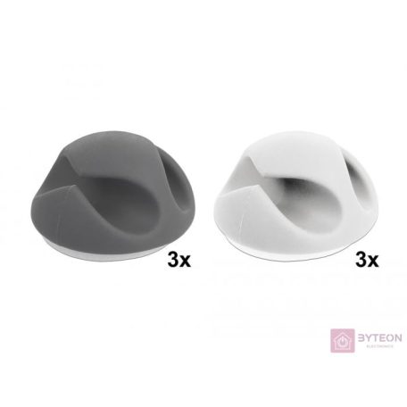 DeLock Cable Holder with 2 feed-throughs Set 6 pieces