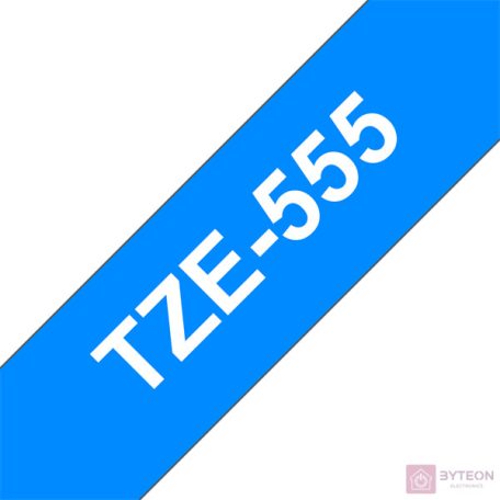 Brother TZE-555 laminált P-Touch szalag (24mm) White on Blue - 8m