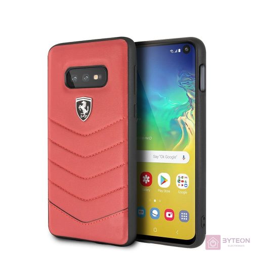 Ferrari Heritage Samsung S10 Lite tűzdelt bőr kemény piros tok
