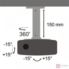   Sbox PM-18 dönthető, forgatható mennyezeti projektortartó