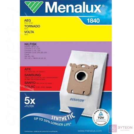 Menalux 1840 5 db szintetikus porzsák + 1 mikroszűrő