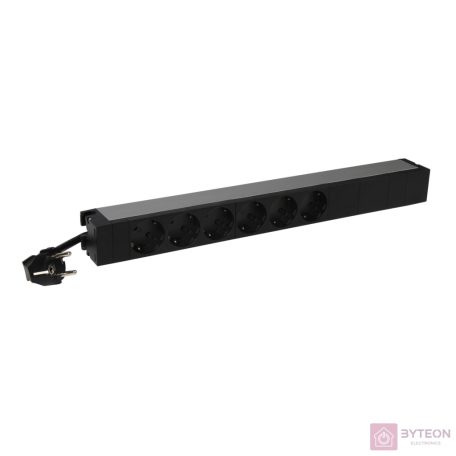 Legrand 19 colos/1U normál KIM 6xSHK gyermekvédett TÁP elosztósor