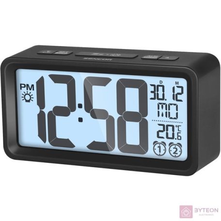 Sencor SDC 2800 B fekete digitális ébresztőóra hőmérővel