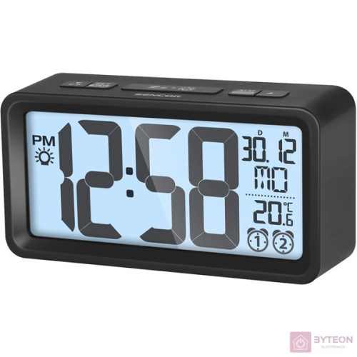 Sencor SDC 2800 B fekete digitális ébresztőóra hőmérővel