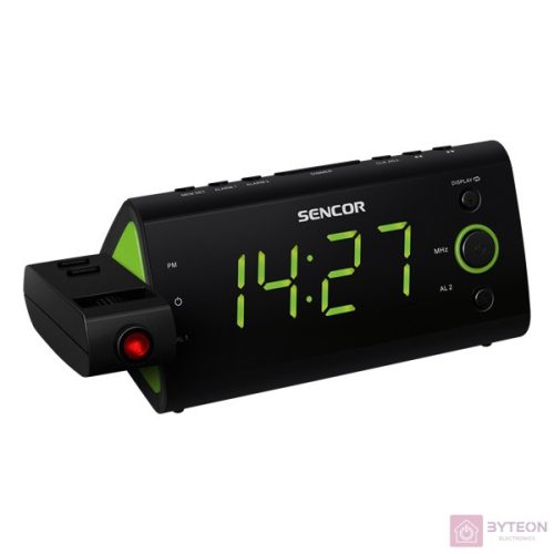 Sencor SRC 330 GN zöld rádiós ébresztőóra