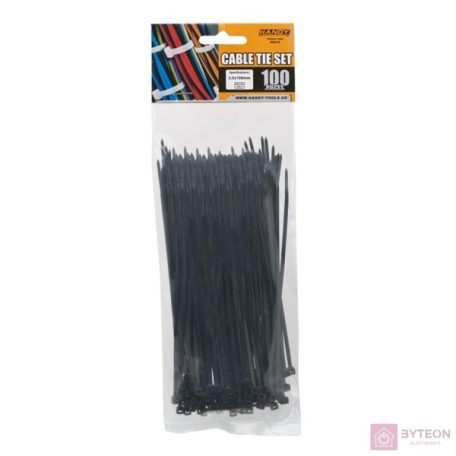 Handy 150x2,5mm 100db fekete vezetékkötegelő