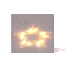   Csillag alakú 18x18cm/meleg fehér LED-es tapadókorongos fénydekoráció