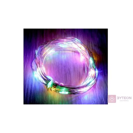 Fix fényű 5m/több színű/50db LED-es fénydekoráció