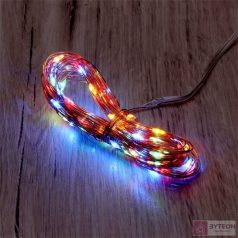   2 programos 10m/IPX3 szabványos/több színű/100db LED-es/napelemes fénydekoráció
