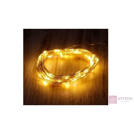 Fix fényű 5m/meleg fehér/50db LED-es fénydekoráció