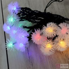   Zúzmara alakú 3cm/5m/IPX3 szabványos/több színű/20db LED-es/napelemes fénydekoráció