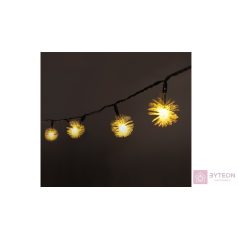   Zúzmara alakú 3cm/5m/IPX3 szabványos/meleg fehér/20db LED-es/napelemes fénydekoráció