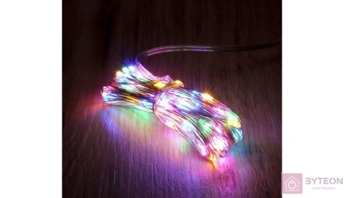8 programos 10m/távirányítós/több színű/100db LED-es/USB-s fénydekoráció