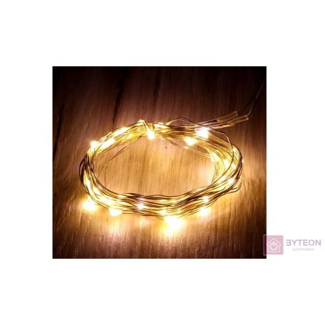 Fix fényű 3m/meleg fehér/30db LED-es fénydekoráció