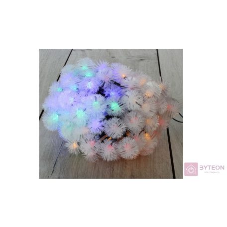 Zúzmara alakú 3cm/12m/IPX3 szabványos/több színű/100db LED-es/napelemes fénydekoráció