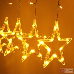   Csillag alakú fix fényű/2,5m/távirányítós/meleg fehér/12db LED-es USB-s fénydekoráció