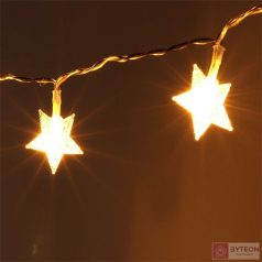   Csillag alakú fix fényű/6m/meleg fehér/10db LED-es USB-s fénydekoráció