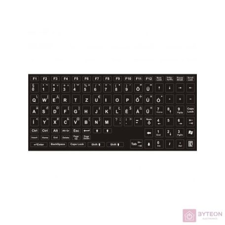 PRC fehér betű fekete alap  magyar billentyűzet matrica