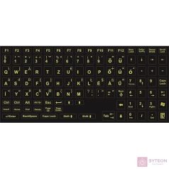 PRC zöld betű fekete alapon magyar billentyűzet matrica