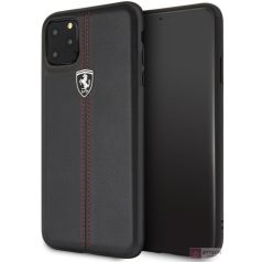  FERRARI GEN iPhone 11 Pro Max függőlegesen csíkozott fekete kemény bőrtok