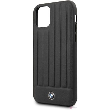 BMW iPhone 11 Pro Max csíkos fekete kemény bőrtok