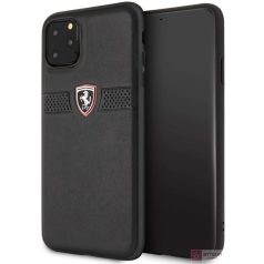 FERRARI Off Track iPhone 11 Pro Max fekete szemcsés bőrtok