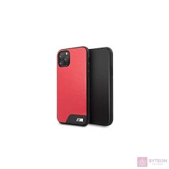 BMW iPhone 11 Pro sima piros kemény műbőrtok