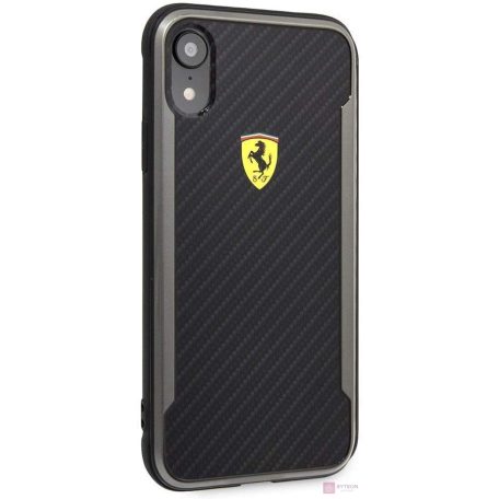 Ferrari SF Racing Shield Iphone XR nyomott karbon hatású fekete tok