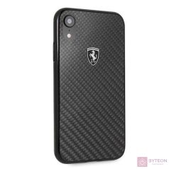   Ferrari Heritage iPhone XR tüzdelt valódi bőr kemény fekete tok