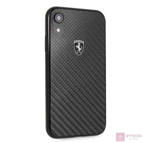 Ferrari Heritage iPhone XR tüzdelt valódi bőr kemény fekete tok