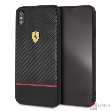 Ferrari On-Ttrack racing iPhone XS MAX karbon és puha gumi tok