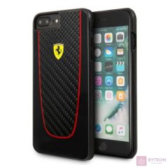   Ferrari SF Pit Stop iPhone 7 Plus valódi karbon kemény fekete tok