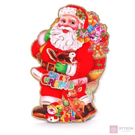 3D Mikulás mintás/24x36cm 2db karton dekoráció