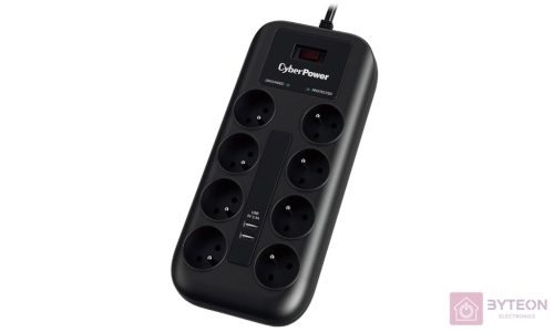 CYBERPOWER P0820SUF0-DE (8 aljzat) túlfeszültség védő és USB töltő 2 x 2.4A