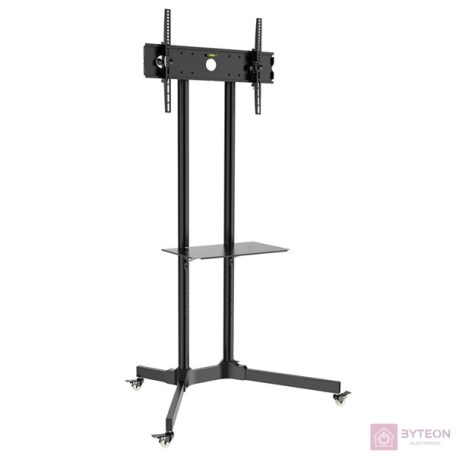 TECHLY Görgethető TV padló állvány, fékezhető kerekekkel, 30-65" maximális kijelző méret, maximálisan 60kg. teherbírás,