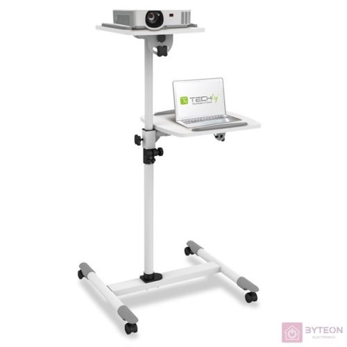 TECHLY Görgethető laptop/projektor állvány, fékezhető kerekekkel, magasságban állítható
