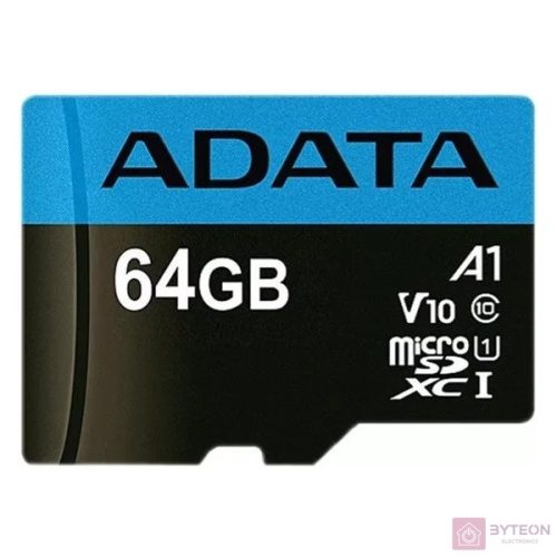 ADATA Memóriakártya MicroSDXC 64GB + Adapter UHS-I CL10 (100/75)
