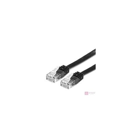 ROLINE Patch kábel VALUE UTP CAT6 lapos kivitel, Fekete 3m