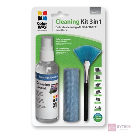COLORWAY Tisztítószer szett CW-1031, 3 in 1 (cleaning kit 3 in 1 for Screen and Monitor Cleaning)