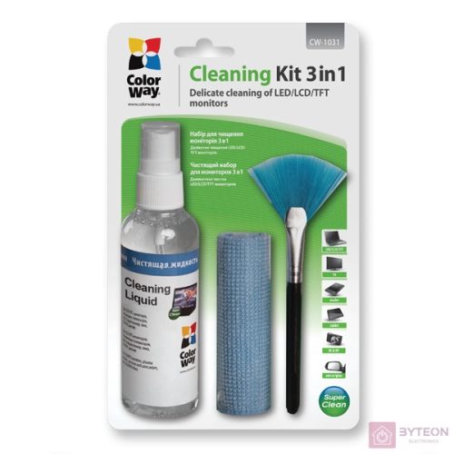 COLORWAY Tisztítószer szett CW-1031, 3 in 1 (cleaning kit 3 in 1 for Screen and Monitor Cleaning)